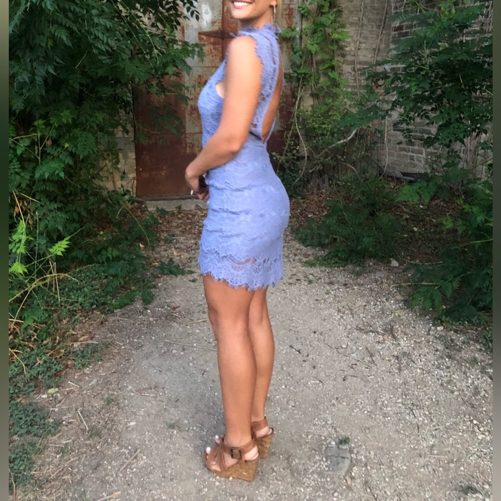 Free People Periwinkle Lace Dress, Open Back